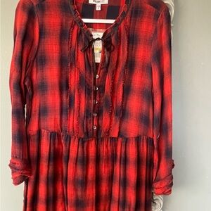 William Rast Red and Black Plaid Garment